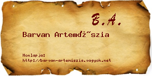 Barvan Artemíszia névjegykártya